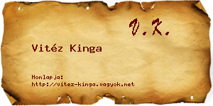 Vitéz Kinga névjegykártya